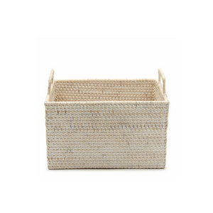 Waterworks Palm Shelf Basket in White Wash