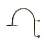 Waterworks Henry 8" Gooseneck Wall Mounted Shower Rose, Arm and Flange in Matte Nickel