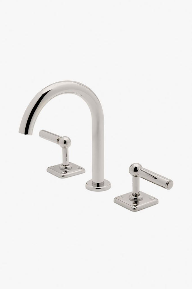 Waterworks Ludlow Gooseneck Lavatory Faucet with Lever Handles in Chrome