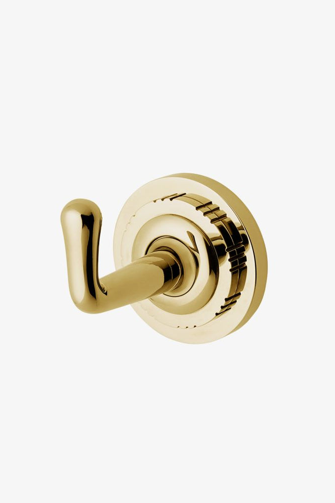 Waterworks Henry Single Robe Hook in Brass