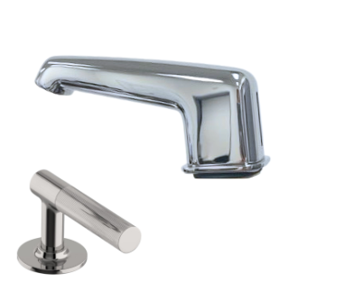 Waterworks Bond Low Profile Lavatory Faucet with Lift Rod and Guilloche Lines Lever Handles  in Nickel, 1.2gpm