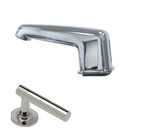 Waterworks Bond Low Profile Lavatory Faucet with Lift Rod and Two Piece Straight Lever Handles in Nickel