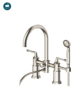 Waterworks Dash Deck Mounted Exposed Tub Filler with 1.75gpm Metal Handshower and Lever Handles in Nickel