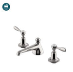 Waterworks Easton Classic Low Profile Three Hole Deck Mounted Lavatory Faucet with Metal Lever Handles in Nickel