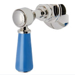 Waterworks Highgate ASH NYC Edition Volume Control Valve Trim with Porcelain Lever Handle in Nickel/Azure Blue