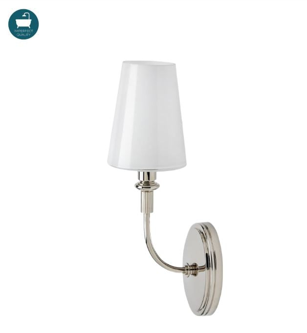 Waterworks Foro Wall Mounted Single Arm Sconce with Glass Shade in Nickel