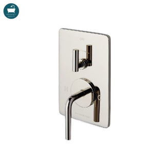 Waterworks Flyte Integrated Thermostatic and Volume Control Trim with Lever Handle in Nickel