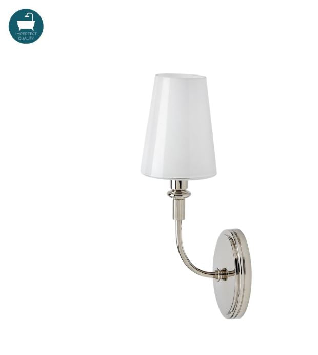 Waterworks Foro Wall Mounted Single Sconce with Glass Shade in Chrome
