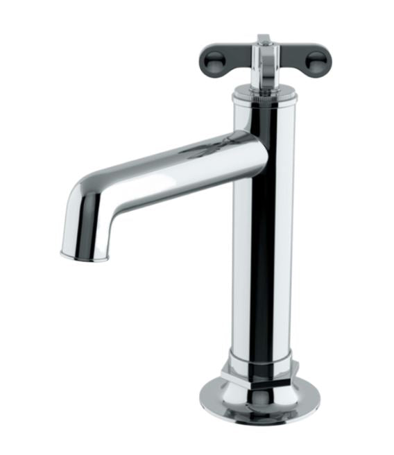 Waterworks Henry One Hole High Profile Bar Faucet , Metal Cross Handle in Chrome