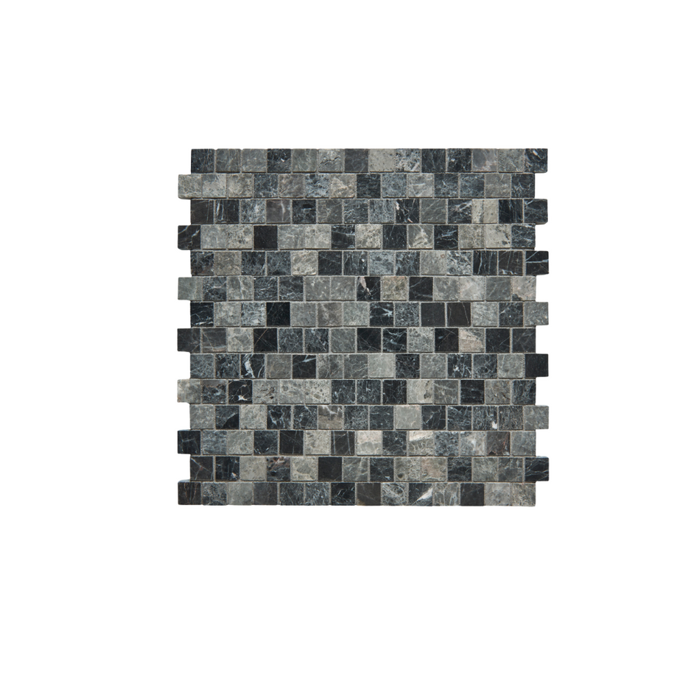 Waterworks Studio Stone 2cm Staggered Mosaic in Graystone Polished