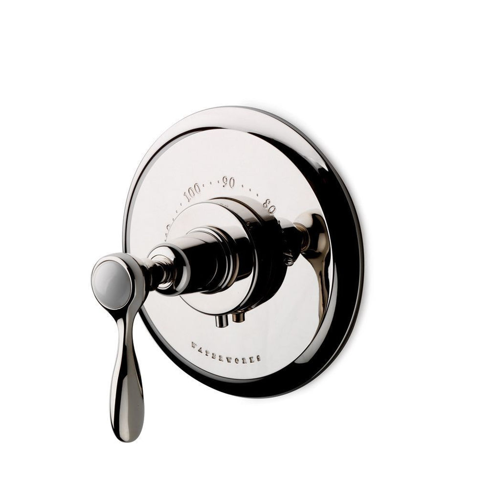 Waterworks Easton Classic Pressure Balance Control Valve Trim With Metal Paddle Lever Handle and Plain Metal indices  in Nickel