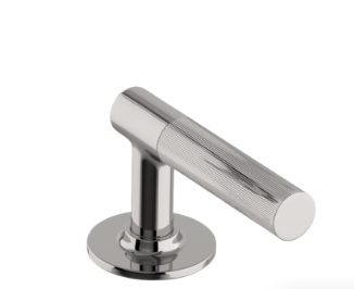 Waterworks Bond Low Profile Lavatory Faucet with Lift Rod and Guilloche Lines Lever Handles  in Nickel, 1.2gpm