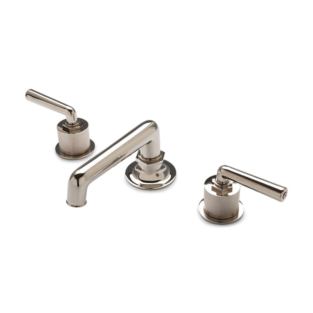 Waterworks Henry Low Profile Lavatory Faucet with Coin Edge Cylinders in Brass
