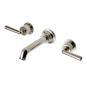 Waterworks Henry Wall Mounted Lavatory Faucet with Lever Handles in Chrome