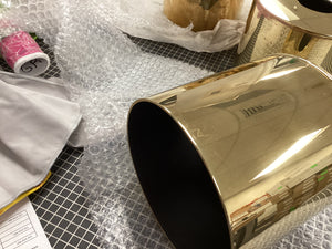 Waterworks Luster Round Tissue Cover in Brass
