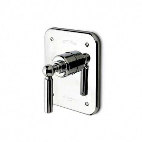 Waterworks Ludlow Pressure Balance Control Valve Trim with Metal Lever Handle and No Screw Detail in Chrome