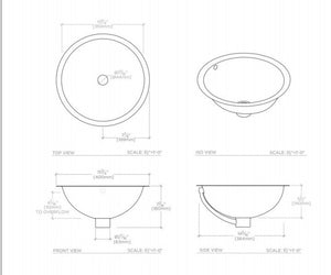 Waterworks Normandy Drop In or Undermount Round Hammered Copper Lavatory Sink 15 3/4" x 15 3/4" x 7 1/16" in Antique Copper