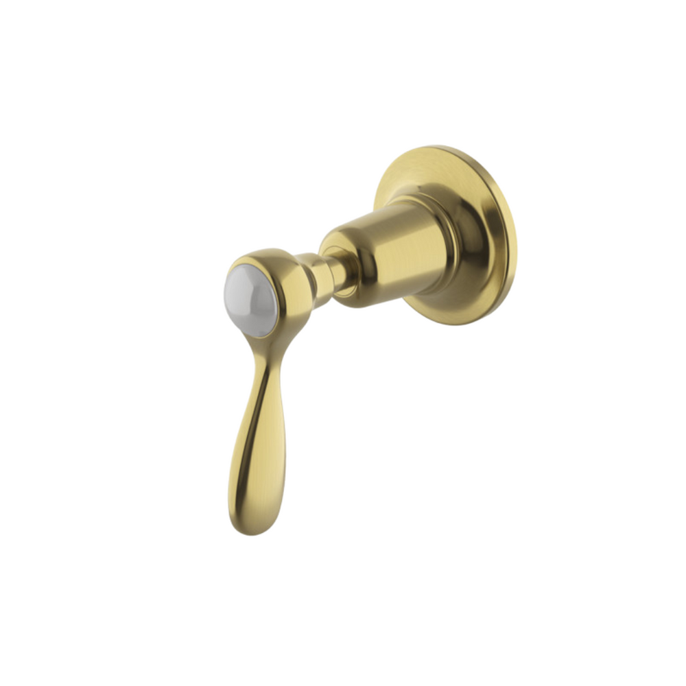 Waterworks Easton Classic Volume Control Valve Trim in Burnished Brass