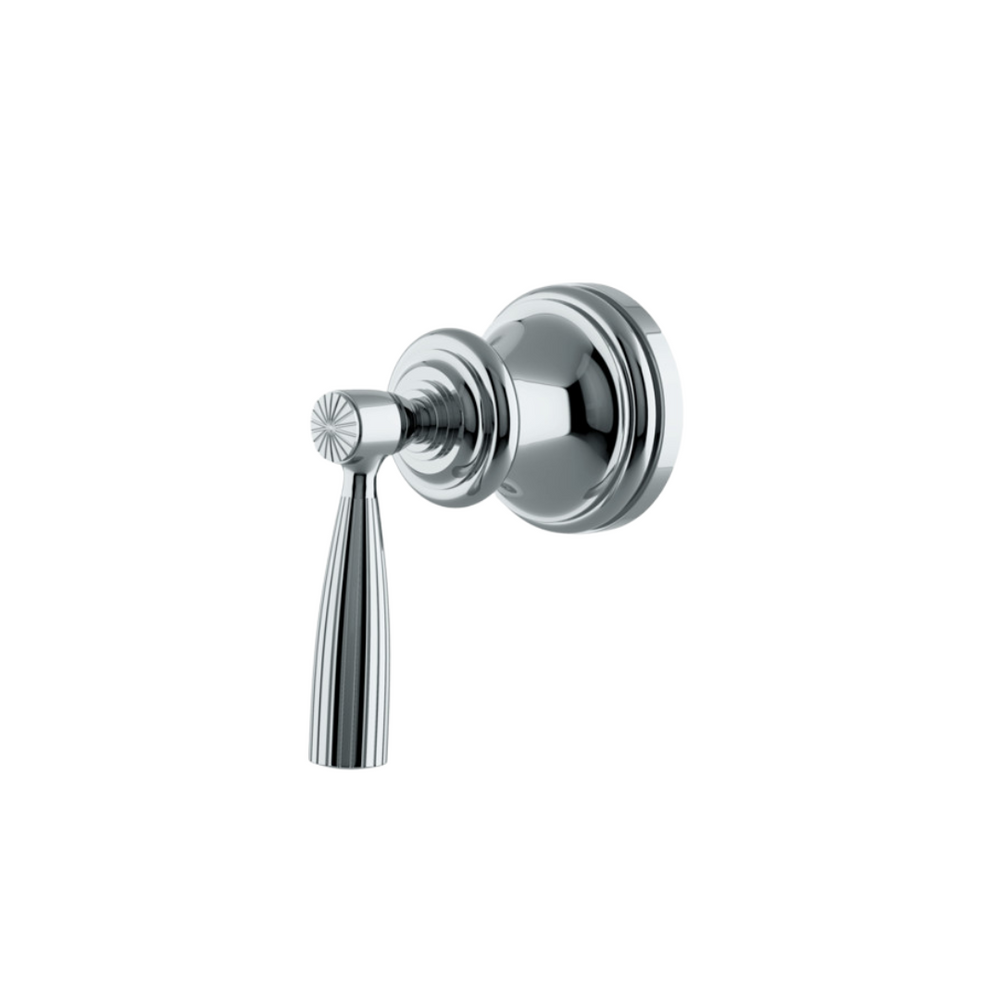 Waterworks Foro Volume Control Valve Trim with Metal Lever Handle in Chrome