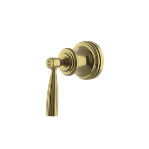 Waterworks Foro Volume Control Valve Trim with Metal Lever Handle in Burnished Brass