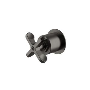 Waterworks Henry Volume Control Valve Trim with Metal Cross Handle in Dark Nickel