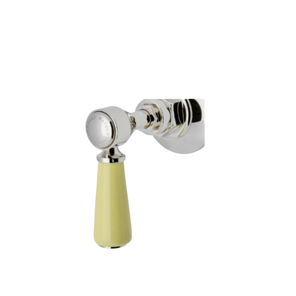 Waterworks Highgate ASH NYC Edition Volume Control Valve Trim with Porcelain Lever Handle in Nickel/Citron Yellow