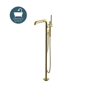 Waterworks .25 TRIM ONLY for Floor Mounted Exposed Tub Filler with 1.75gpm Handshower and Joystick Handle in Brass