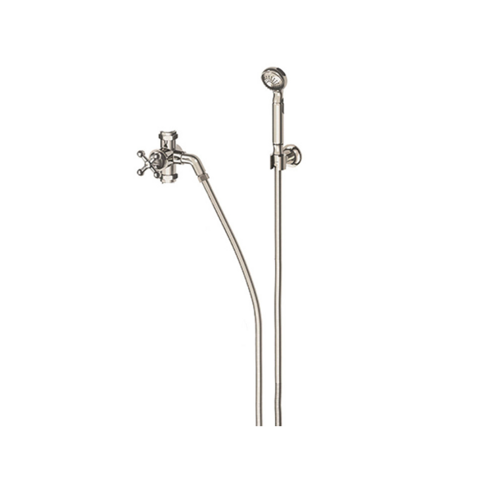 Waterworks Dash Handshower on Hook with Diverter for Exposed Thermostatic Shower System in Chrome