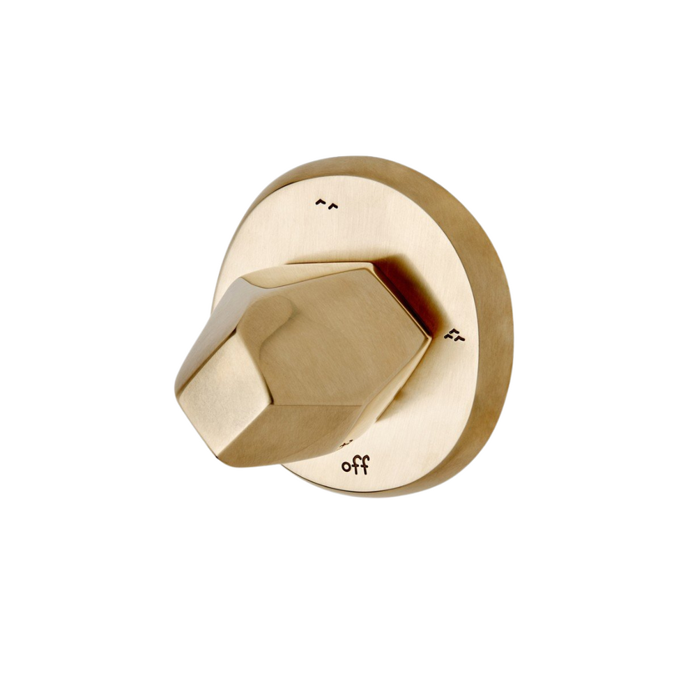 Waterworks Isla Three Way Diverter Valve Trim for Thermostatic System in Brass