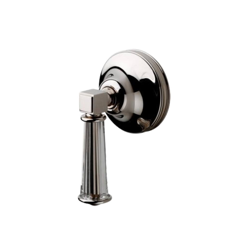 Waterworks Boulevard Volume Control Valve Trim with Crystal Lever Handle in Brass