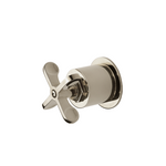 Waterworks Henry Volume Control with Cross Handle in Burnished Brass PVD