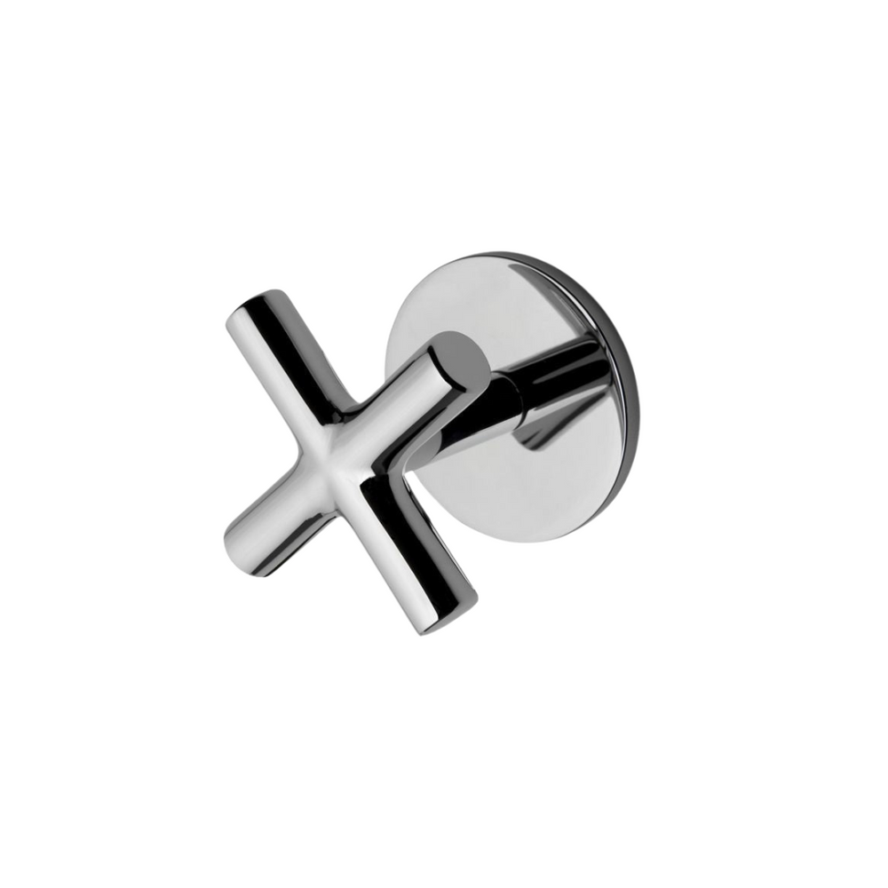 Waterworks Flyte Volume Control Valve Trim with Metal Cross Handle in Matte Nickel