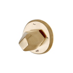 Waterworks Isla Three Way Diverter Valve Trim for Thermostatic System in Burnished Brass