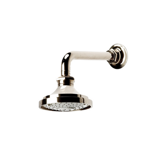 Waterworks Henry 5 1/8" Shower Head, Arm and Flange with Adjustable Spray in Nickel