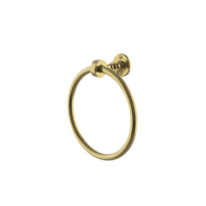 Waterworks Crystal 7" Brass Towel Ring in Burnished Brass