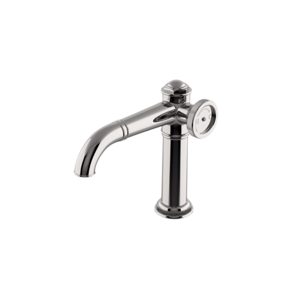 Waterworks On Tap One Hole High Profile Kitchen Faucet with Metal Wheel Handle in Nickel