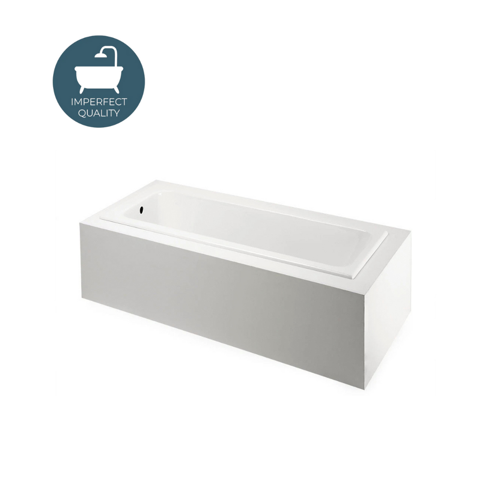 Waterworks Cambridge 71" x 32" x 21" Rectangular Cast Iron Bathtub with End Drain in White