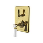 Waterworks Highgate Thermostatic Integrated Two Way Metal Lever Handles in Brass