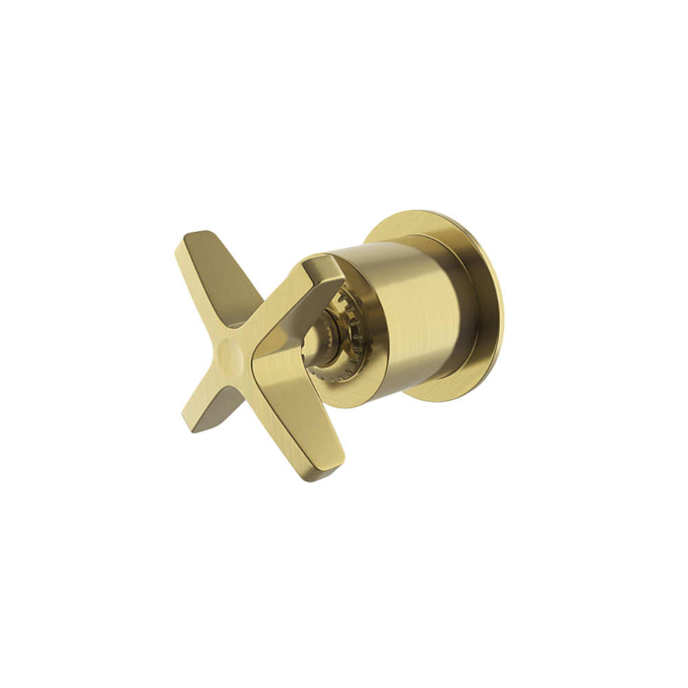 Waterworks Henry Volume Control Valve Trim in Burnished Brass