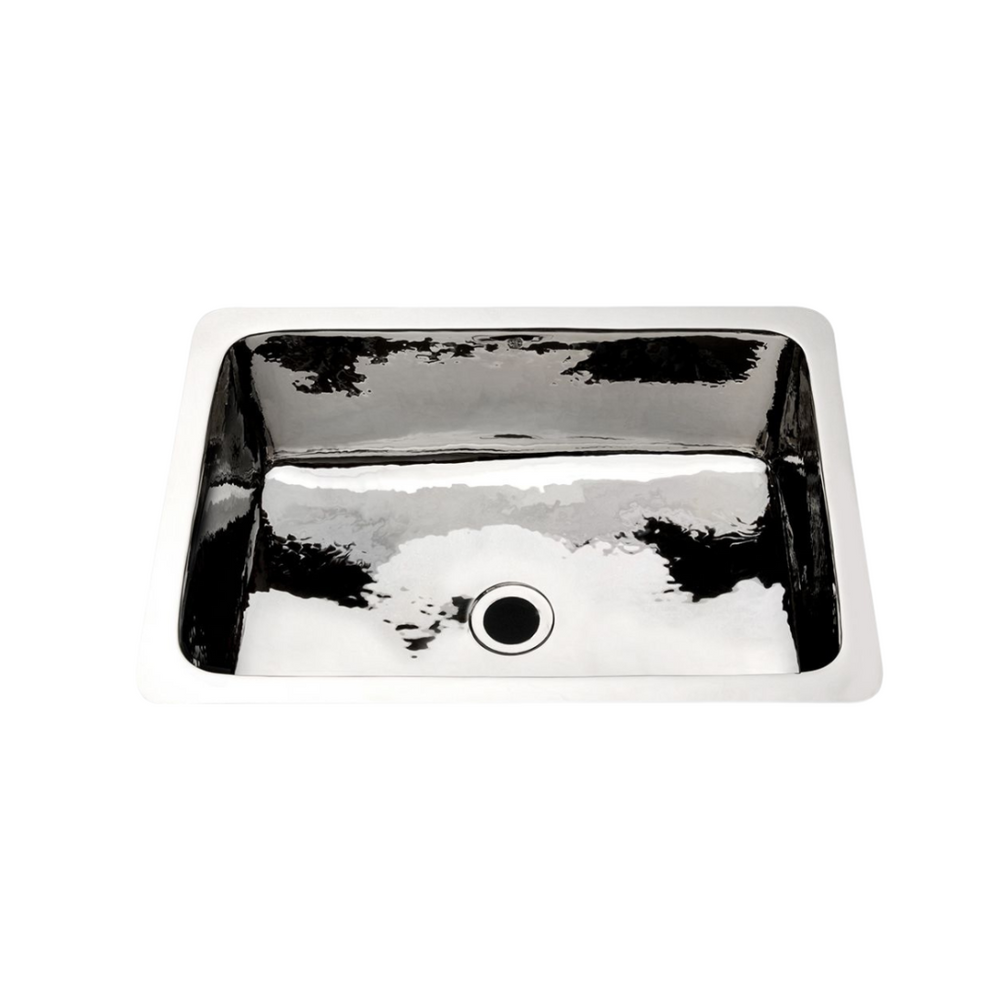 Waterworks Normandy Rectangular Hammered Bar Sink in Matte Nickel