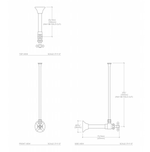 Waterworks Universal Angle Watercloset Supply Kits 1/2" Compression x 3/8" O.D. Compression in Burnished Nickel