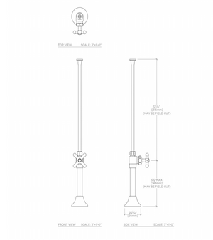 Waterworks Universal Straight Watercloset Supply Kits 1/2" Sweat x 3/8" O.D. Compression in Dark Brass