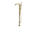 Waterworks .25 TRIM ONLY for Floor Mounted Exposed Tub Filler with 1.75gpm Handshower and Joystick Handle in Brass