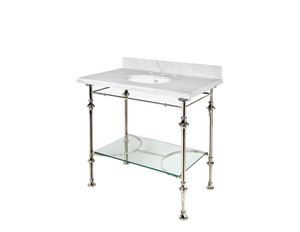 Waterworks Pelham Metal Four Leg Single Washstand in Nickel