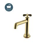 Waterworks Henry One Hole Lavatory Faucet with Cross Handle in Brass