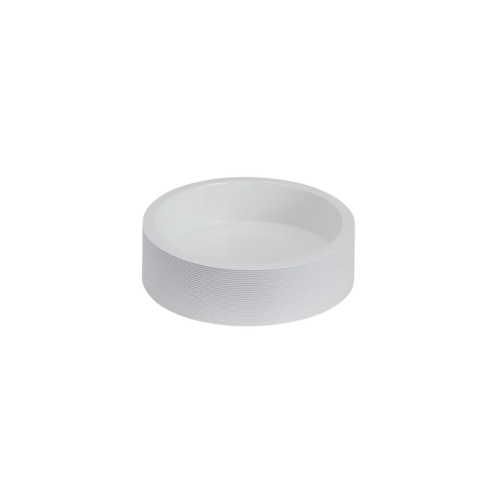 Waterworks Groove Round Soap Dish in White