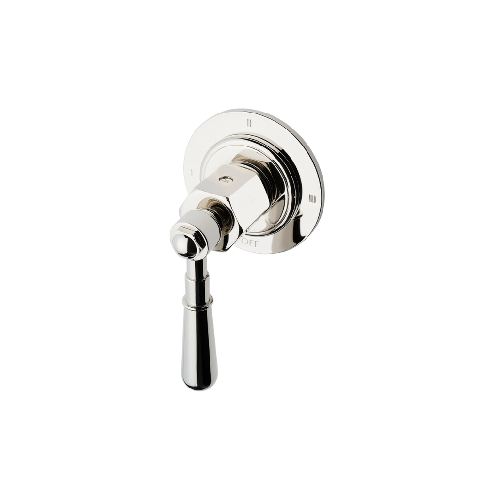 Waterworks Regulator Three Way Thermostatic Diverter Valve Trim with Metal Lever Handle in Brass