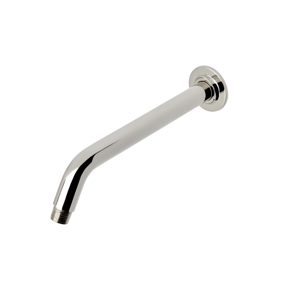 Waterworks Bond Wall Mounted 10 1/2" Shower Arm and Flange in Burnished Brass