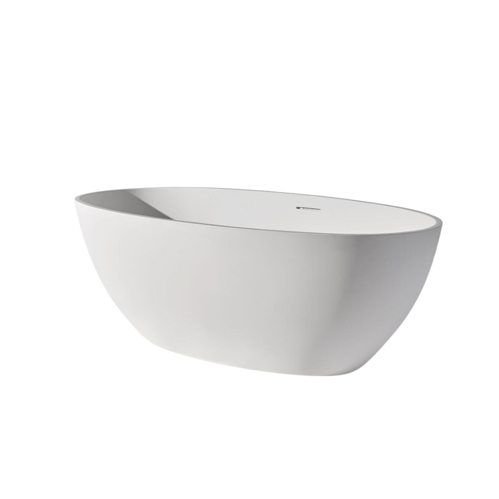 Waterworks Arcata 65" x 34" x 22" Freestanding Oval Bathtub in Matte White