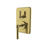 Waterworks Ludlow Integrated Thermostatic and Diverter Trim with Lever Handle in Burnished Brass